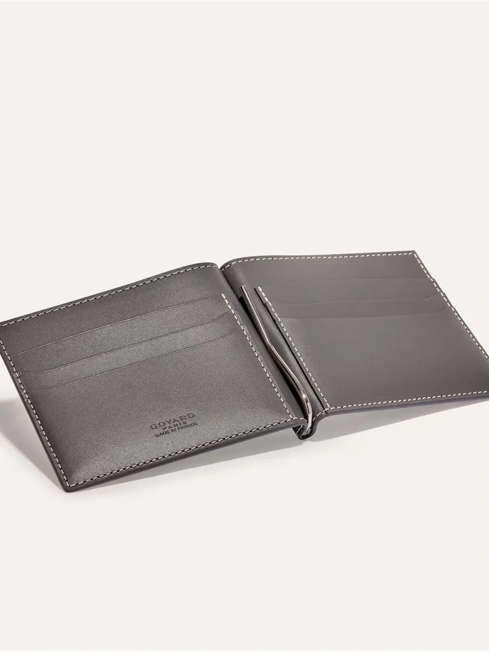Goyard Gray & White Signature Card Holder Wallet